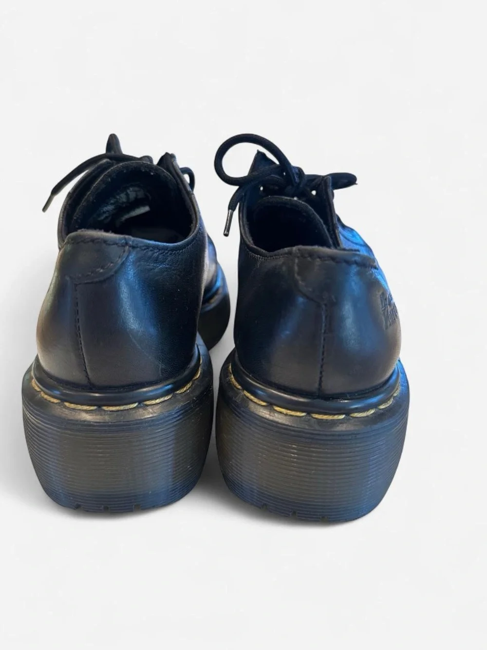 Vintage Dr. Martens 8651 Made in England Black Leather Platform Oxford UK 3